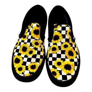 Custom Sunflower Vans. Size 9 women’s regular. Lightly used